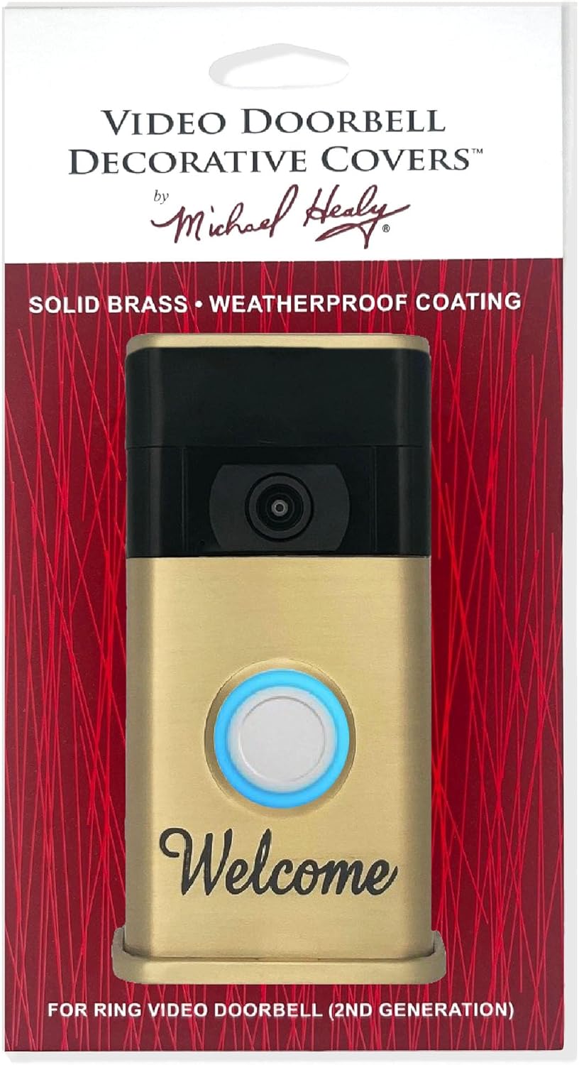 Welcome Video Doorbell Cover (Ring 2nd Generation Compatible) (Brass)
