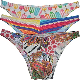 Men's Cheeky Bikini Briefs - Bodybuilding Physique Posing, Floral Pattern, Microfiber