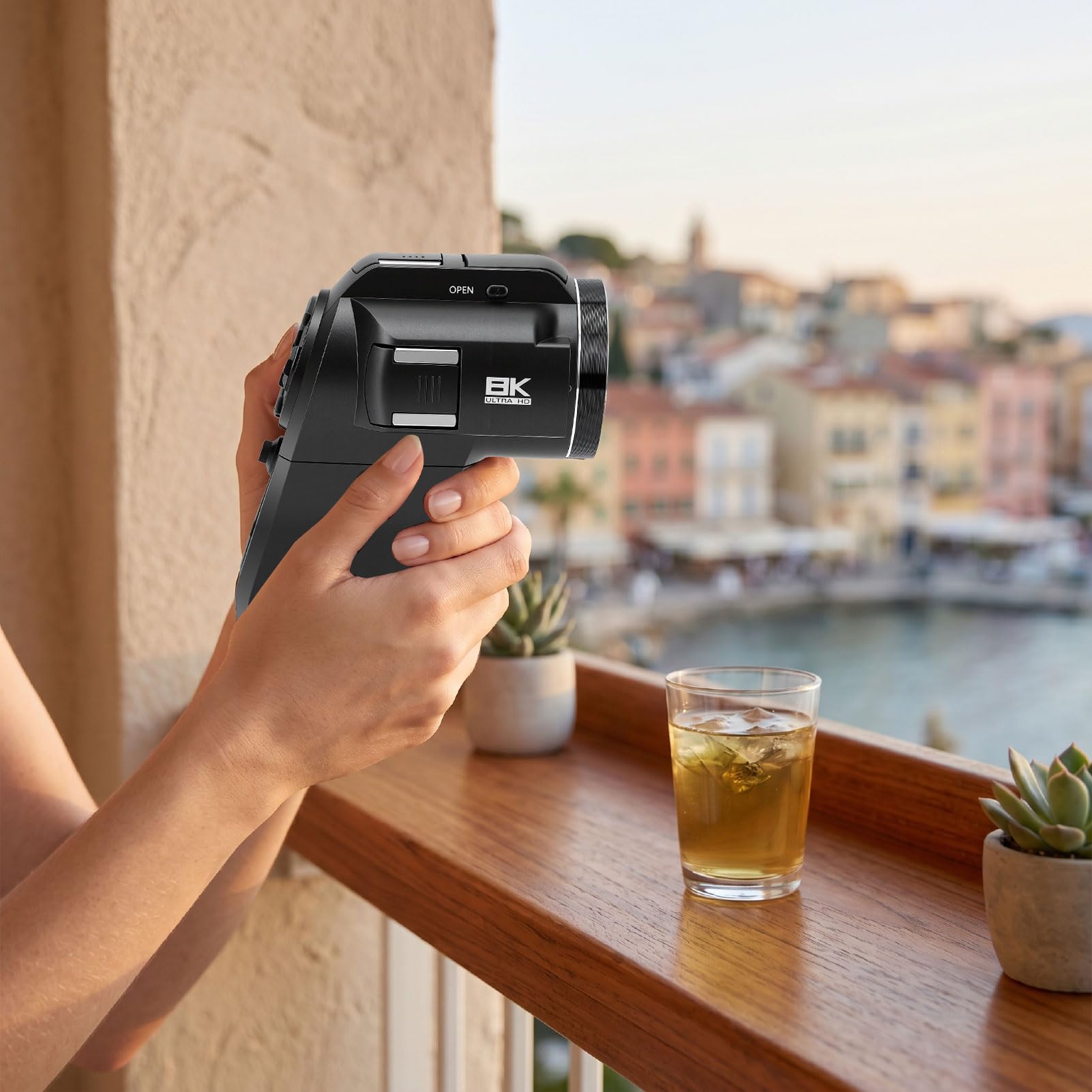 SENECESLI Videocamera 8K, Zoom Digitale 8X Zoom Ottico 5X for Vlog Fotografia