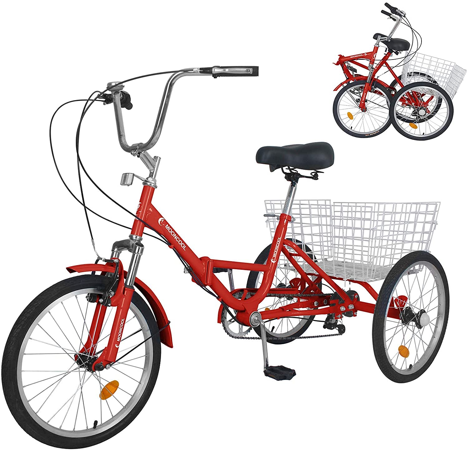 Buy NAIZEA Adult Folding Tricycle Adult Tricycles, 7 Speed 20/24/26