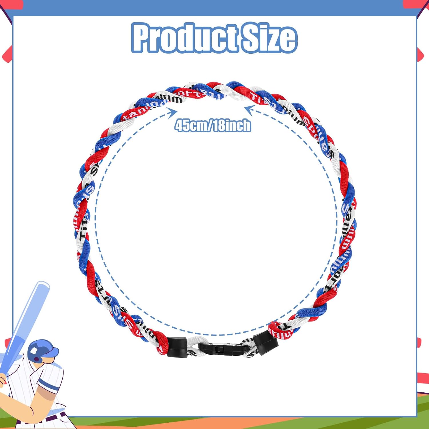 12 Pcs Baseball Necklace for Boys, 18" Three Braided Rope Sports Team Charm Gifts for Men Player Softball Fans Party Supplies - Image 5