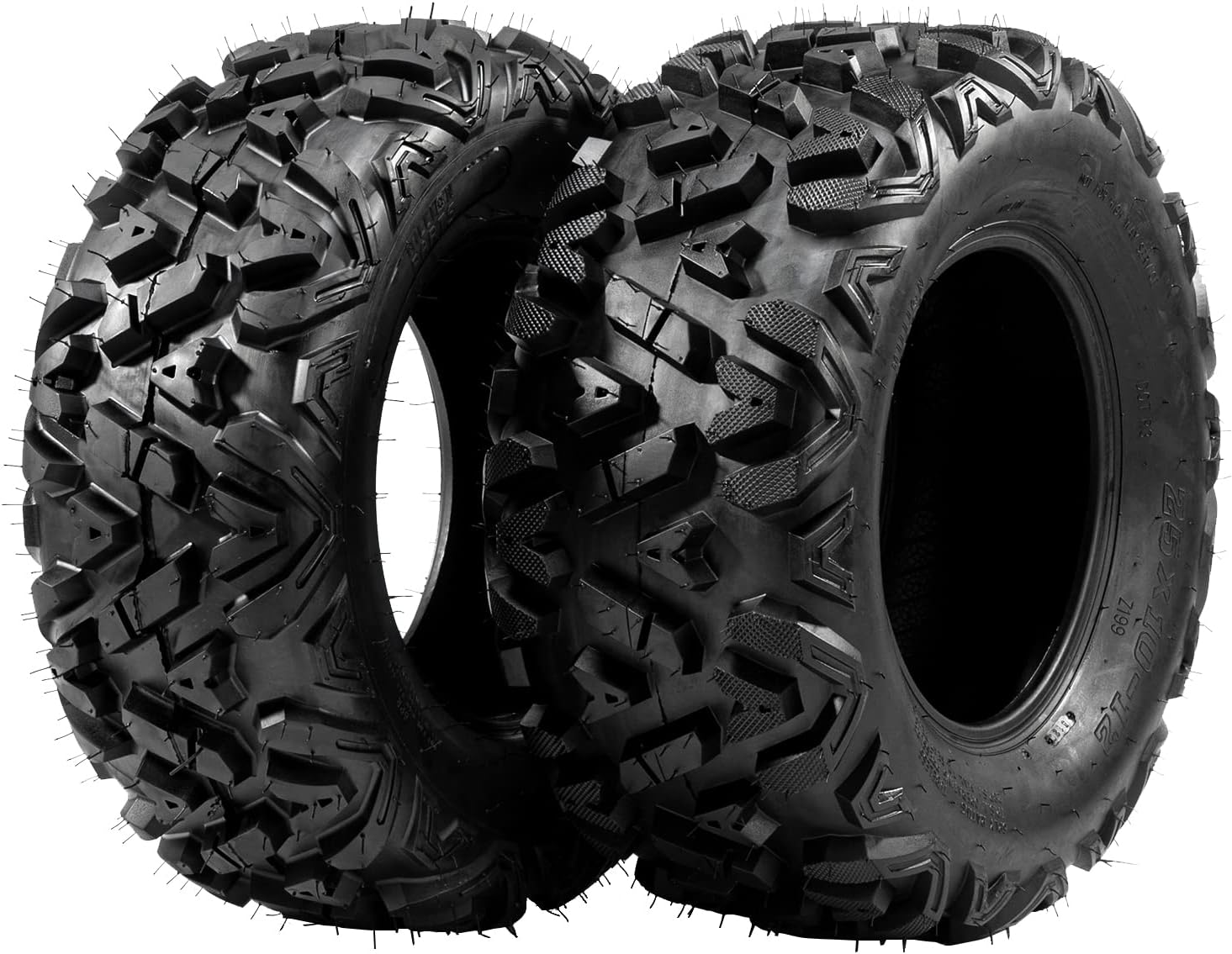 BONNLO ATV UTV Tires 27x9-12 Front& 27x11-12 Rear, Set of 4, 6PR Durable Tubeless, Enhanced Traction All-Terrain Tires for Dirt, Gravel, Grass& Trail