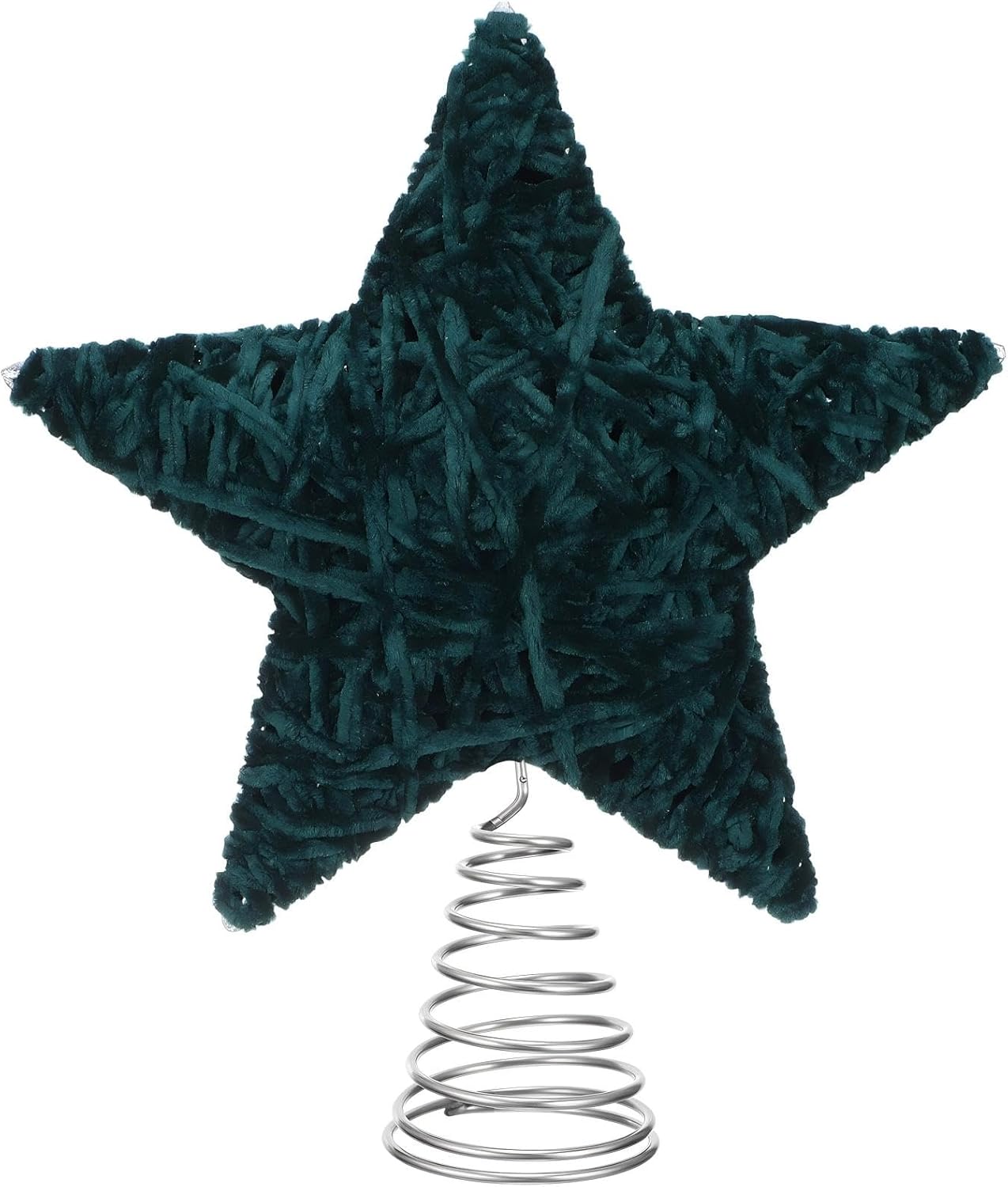 Soulchen Burgundy Red Velvet Christmas Tree Topper, 8 Inch Velvet Tree Topper Star for Home Christmas Decorations Ornaments Holder Party Holiday Winter