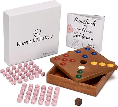 Piglet Race Board Game, dice Game, Piggy Cooperation Game Made of Wood, Family Game, Team Building, teambuilding Warm-up