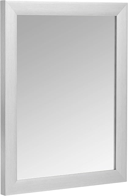 Amazon Basics Rectangular Wall Mirror 40.6 x 50.8 cm - Standard Trim, Nickel