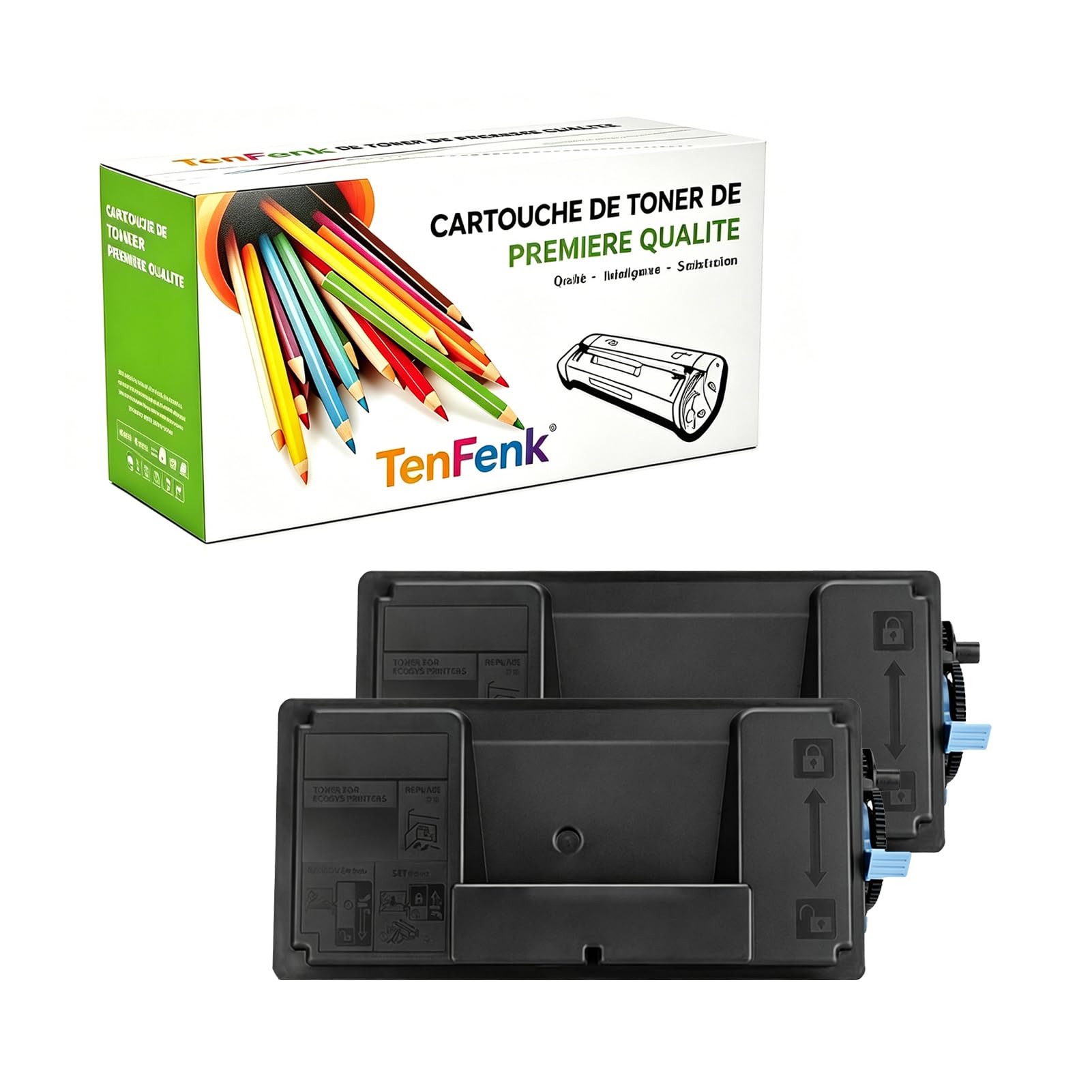 Compatibile Sostituzione Cartuccia Toner Per Kyocera TK-3165 TK3165 Da Utilizzare Con Kyocera Ecosys P3045DN P3050DN P3060DN P3145DN M3145IDN M3645IDN Stampante,(Nero- 12500 Pagine),2 pack
