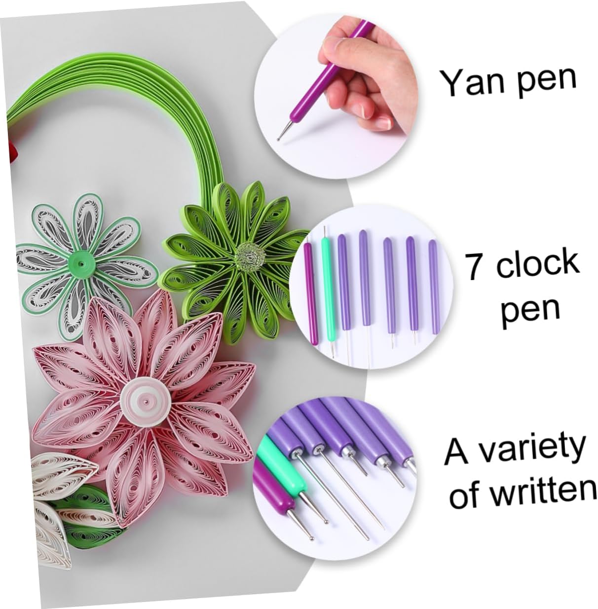 DECORNIJIA 7pcs Paper Quilling Set Rolling Pen Kit DIY Paper Quilling Kit Craft Tool for Handmade Arts Random Color