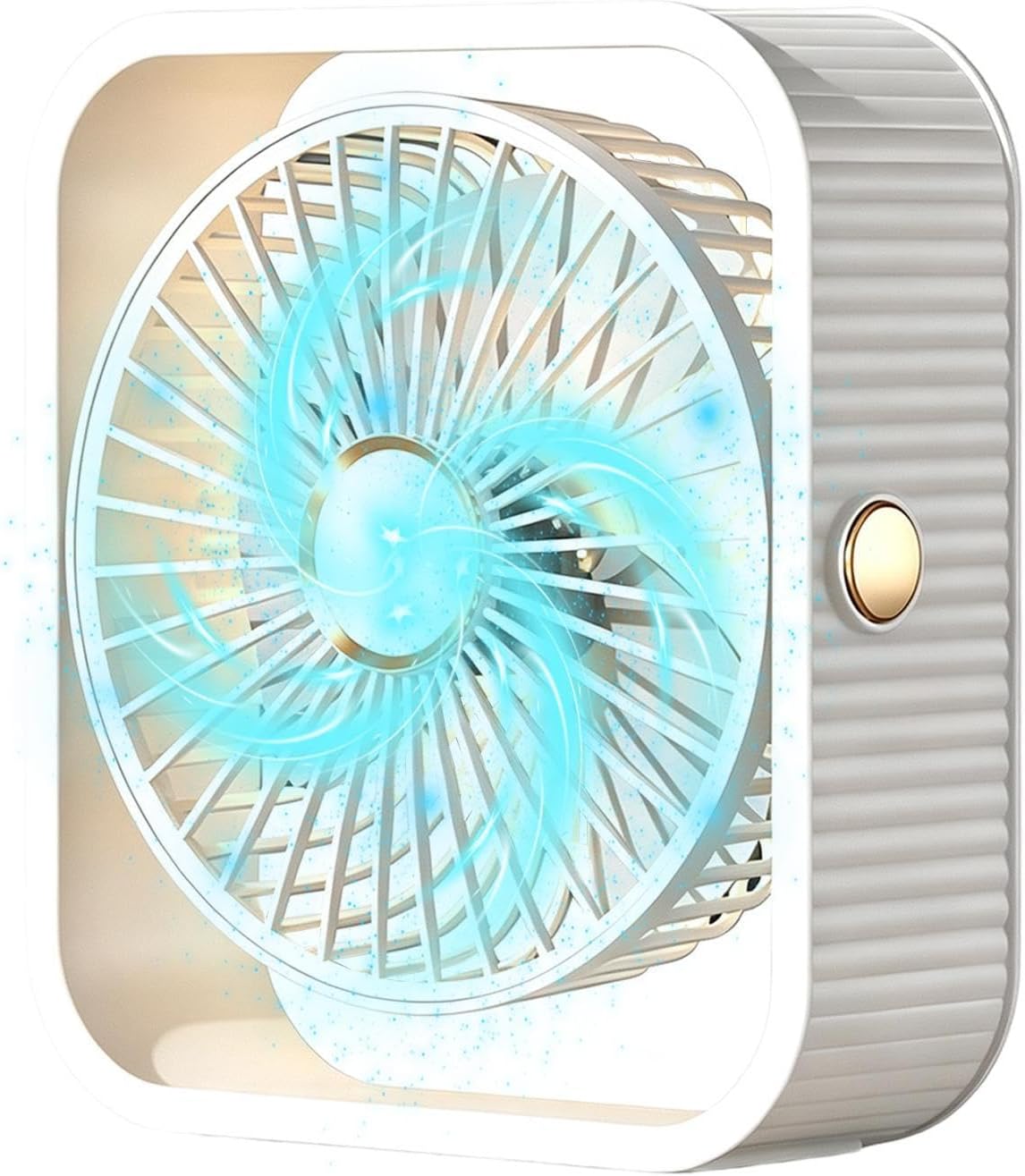 Air Circulation Fan, Light Up Silent Blower, Portable Turbine Desk Fan | Light Up Portable Silent Wind Blower, 18.3x18.3cm, Air Circulation Fan, Turbine Desk Fan, for Bedroom Office Kitchen