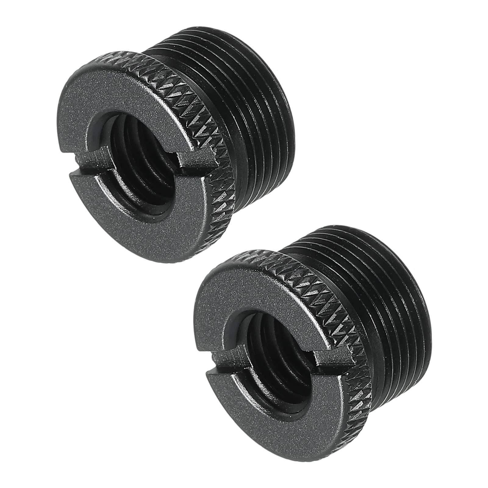 PATIKIL Adapter stojaka mikrofonowego 3/8 żeński na 5/8 męski adapter śrubowy ze stopu aluminium do statywu mikrofonowego czarny 2-pak