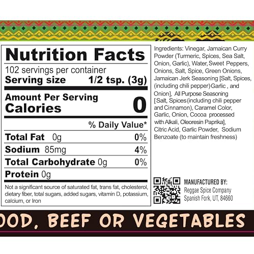 Reggae Spice Jamaican Curry Jerk Marinade | 60-Second Authentic Wet Rub Seasoning Sauce For Cooking Meats, Chicken, Beef, Pork, Seafood | Gluten Free, Vegan, And Keto Friendly | Preps 20 Lbs (Sweet & Sassy) #TOP5