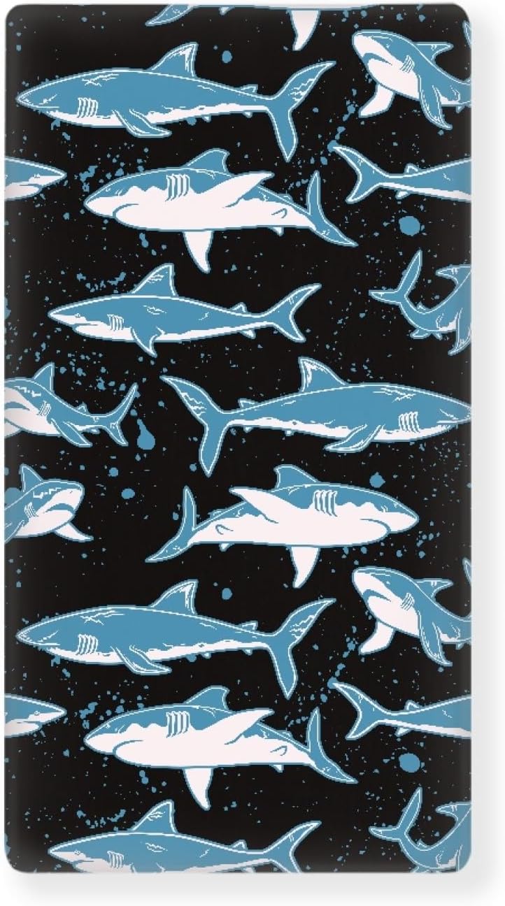 Blue Sharks Fitted Crib Sheet Marine Sharks Baby Crib Sheet Fit Standard Crib and Toddler Mattress,Crib Mattress Sheets for Boys Girls 28"x52"