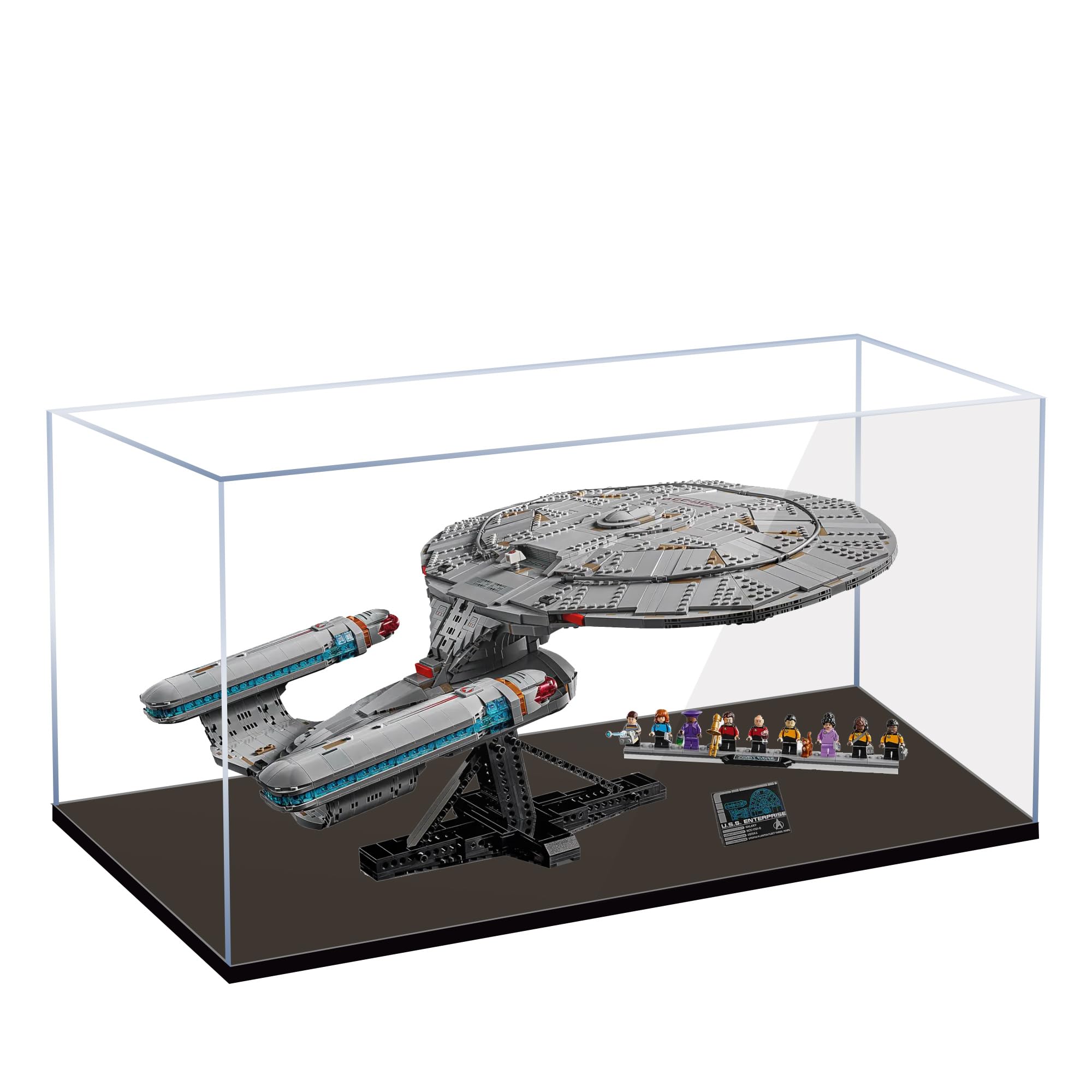 Acrylic Display Case for Lego 10356 Star Trek Starship Enterprise Building Set, Dustproof Transparent Box - Only Display Case, Display Box Compatible with Lego 10356 (3MM)