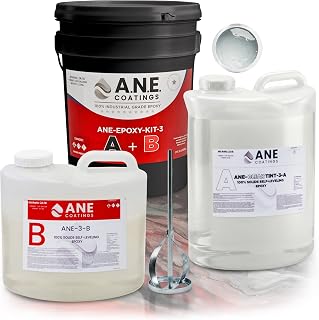 ANE Self-Leveling Garage Floor Epoxy Resin Kit - Durable Clear Coating for Concrete Floors, Countertops & More