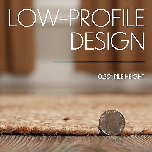 Miniatura 5 de VHC Brands 10713 - Alfombra ovalada de yute para cabina de té, Tela