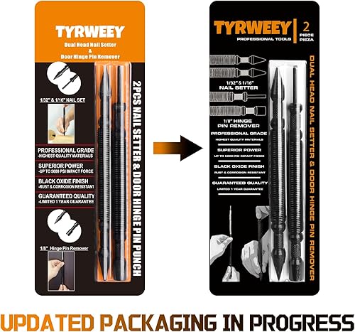 Miniatura 8 de Juego de perforadores de uñas de 2 piezas de doble cabezal, juego de perforadores de uñas de doble cabezal y juego de punzones para quitar bisagras