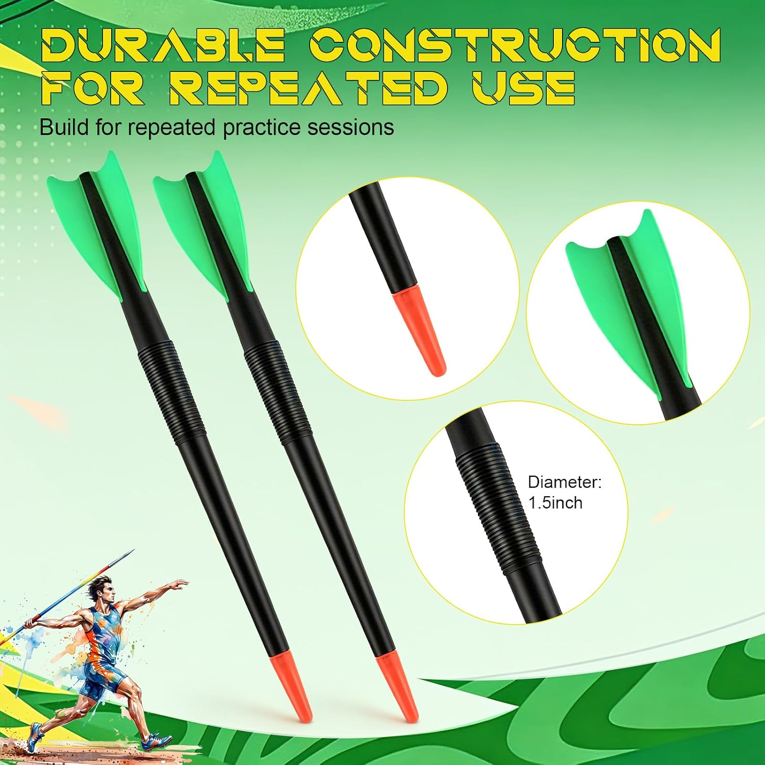 4 Pcs Training Javelin with Carrying Bag for Beginners Intermediate and Advanced Throwers Track and Field Javelins for Throwing Practice Indoors or Outdoors