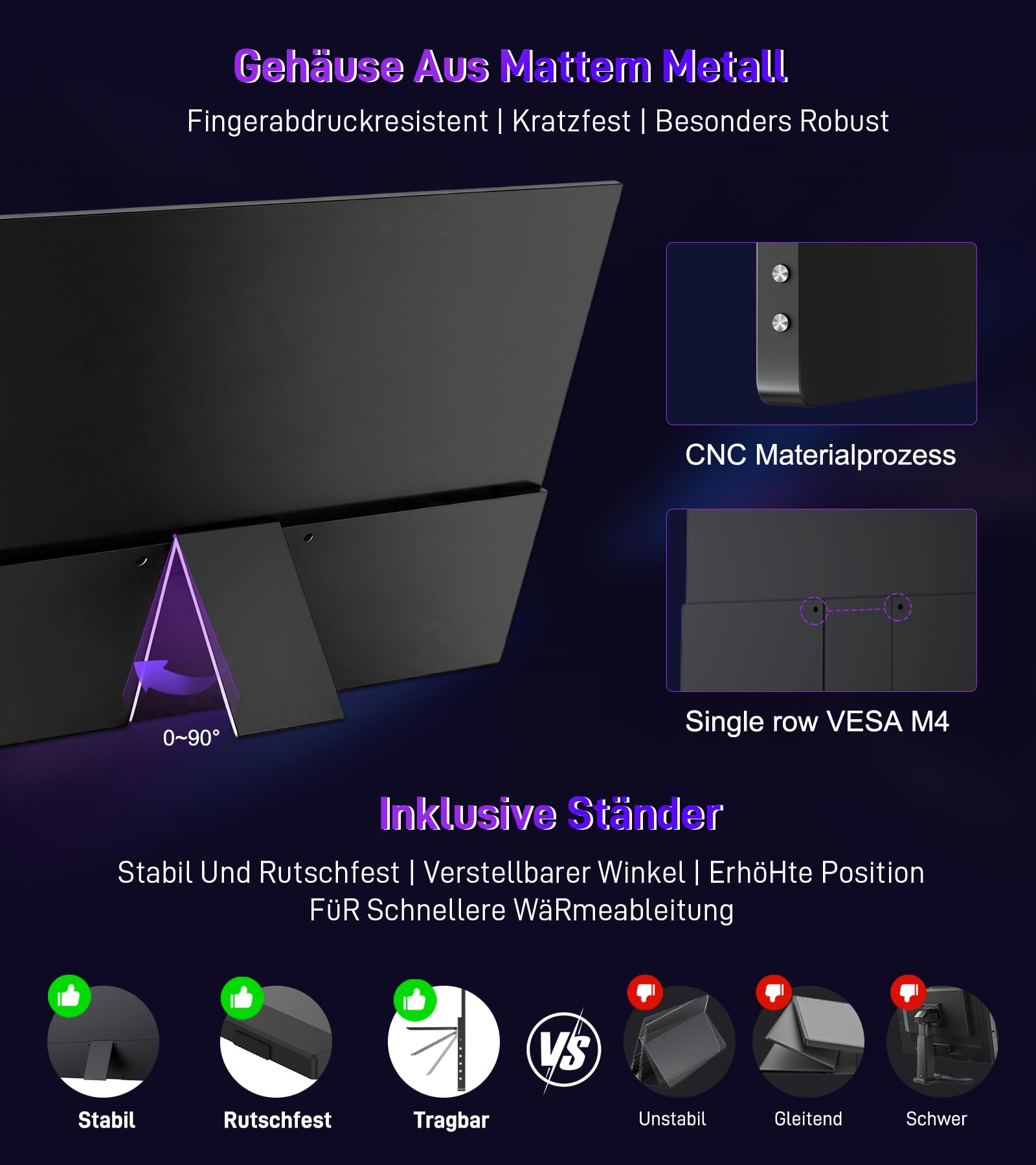 Écran Portable Gaming Moniteur 16 Pouces 120 Hz OLED 0,3 ms, Contraste 100000:1, 2048×1280, 100% DCI-P3, HDMI 2 USB-C HDR Moniteur, 500 CD/m², Compatible PC, Laptop, PS5/4, Xbox et Switch