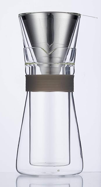 Andronicas Pour Over Coffee Maker Coffee Pot with Borosilicate Carafe and Reusable Stainless Steel Manual Dripper Brewer Coffee pots 600 ML