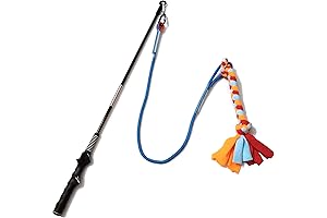 Interactive Teaser Wand Dog Toy: Chase and Tug of War for Canine Excitement