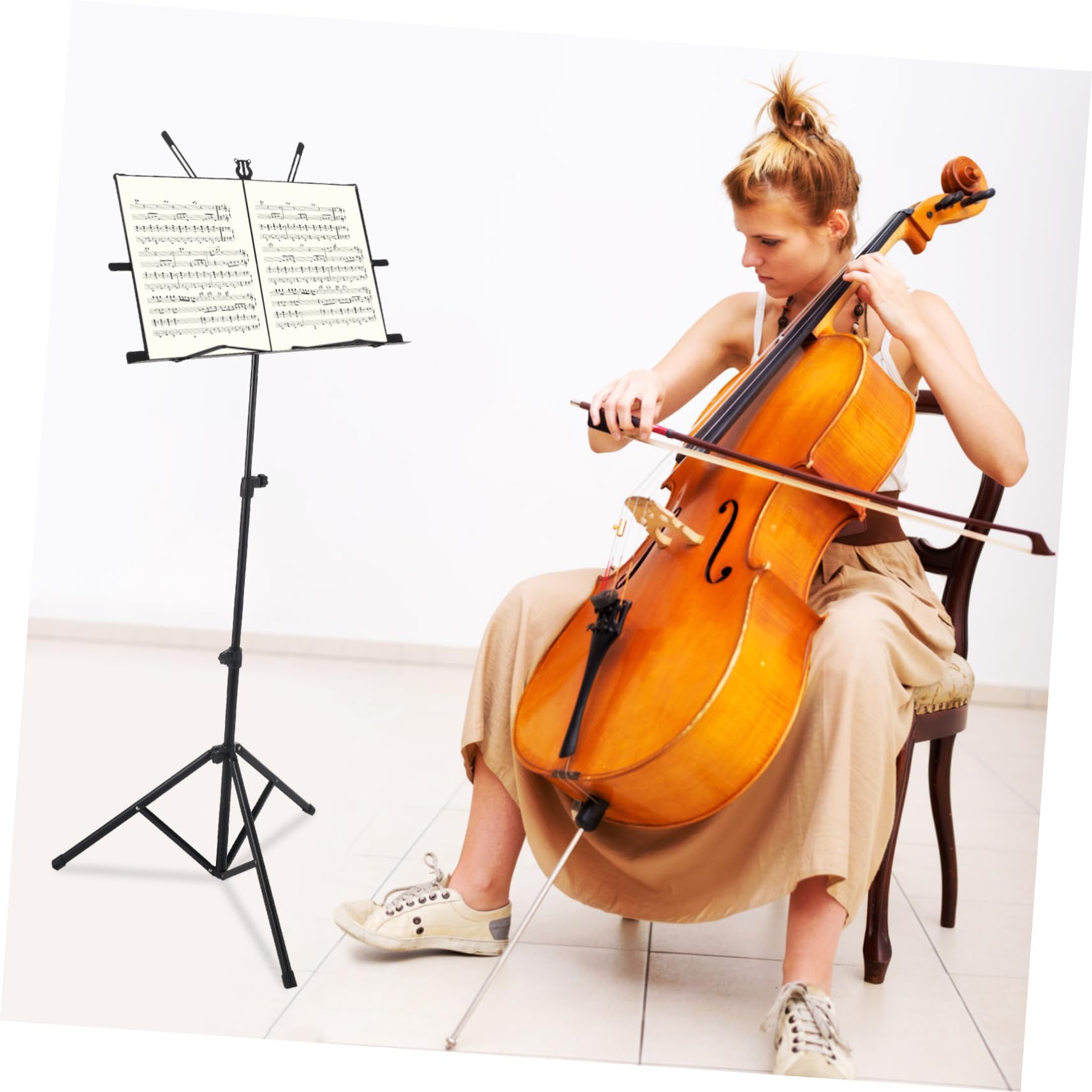 Spartiti Musicali Pieghevole Portatile in Ferro con Altezza e Angolo Regolabile Supporto Robusto per Pianoforte Chitarra e Tastiere Stand per Spartiti e Libri Musicali