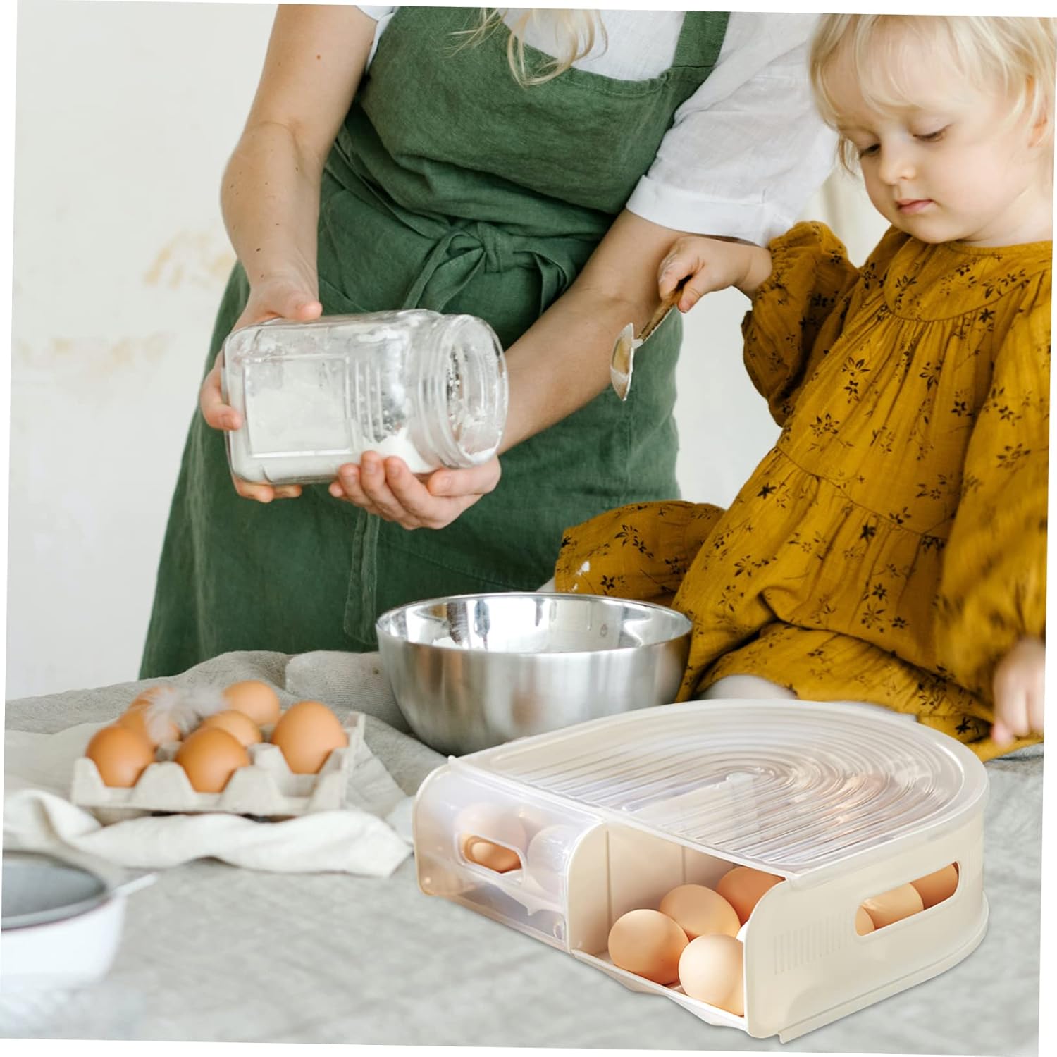 LIFKOME 1pcs Egg Storage Box Egg Holder Organizer for Refrigerator Reusable Thickened Tray Multi-function Case