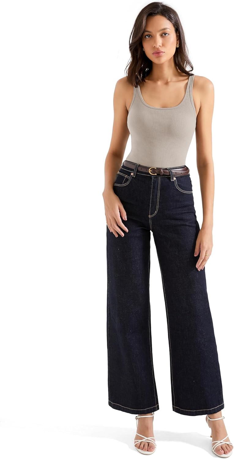 SUUKSESS Women Padded Cotton Ribbed Long Tank Tops Casual Summer Going Out Sleeveless Scoop Neck Basic Cami Tops - Image 6