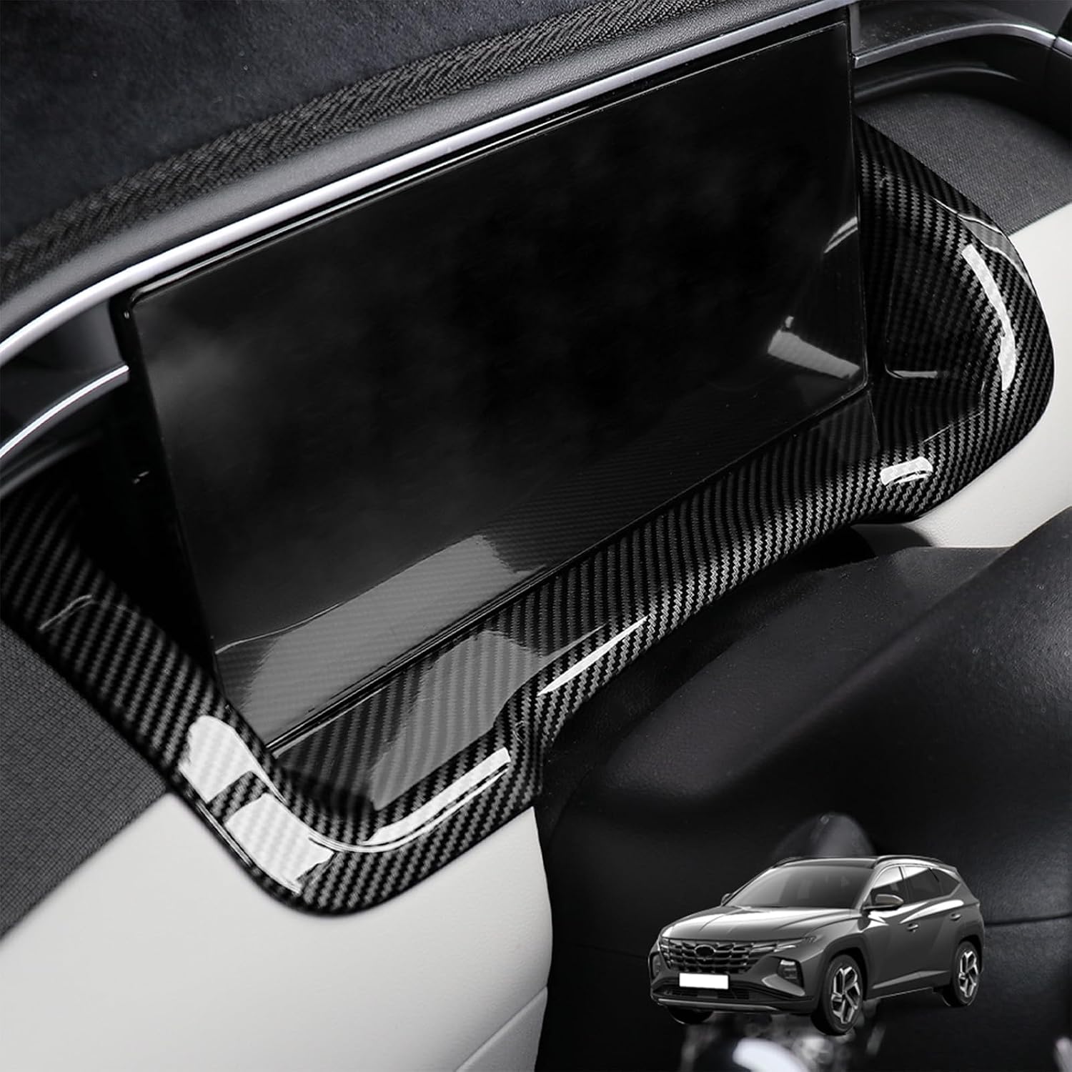 Center Console Dashboard Cover Compatible with Hyundai Tucson 2022-2024 Accessories, Heat Resistant & Easy Install (Wood Grain)