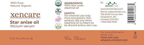 Miniatura 8 de Aceite esencial orgánico de grado alimenticio USDA de anís estrellado 100% puro y natural sin diluir Aromaterapia prémium para baños difusores y
