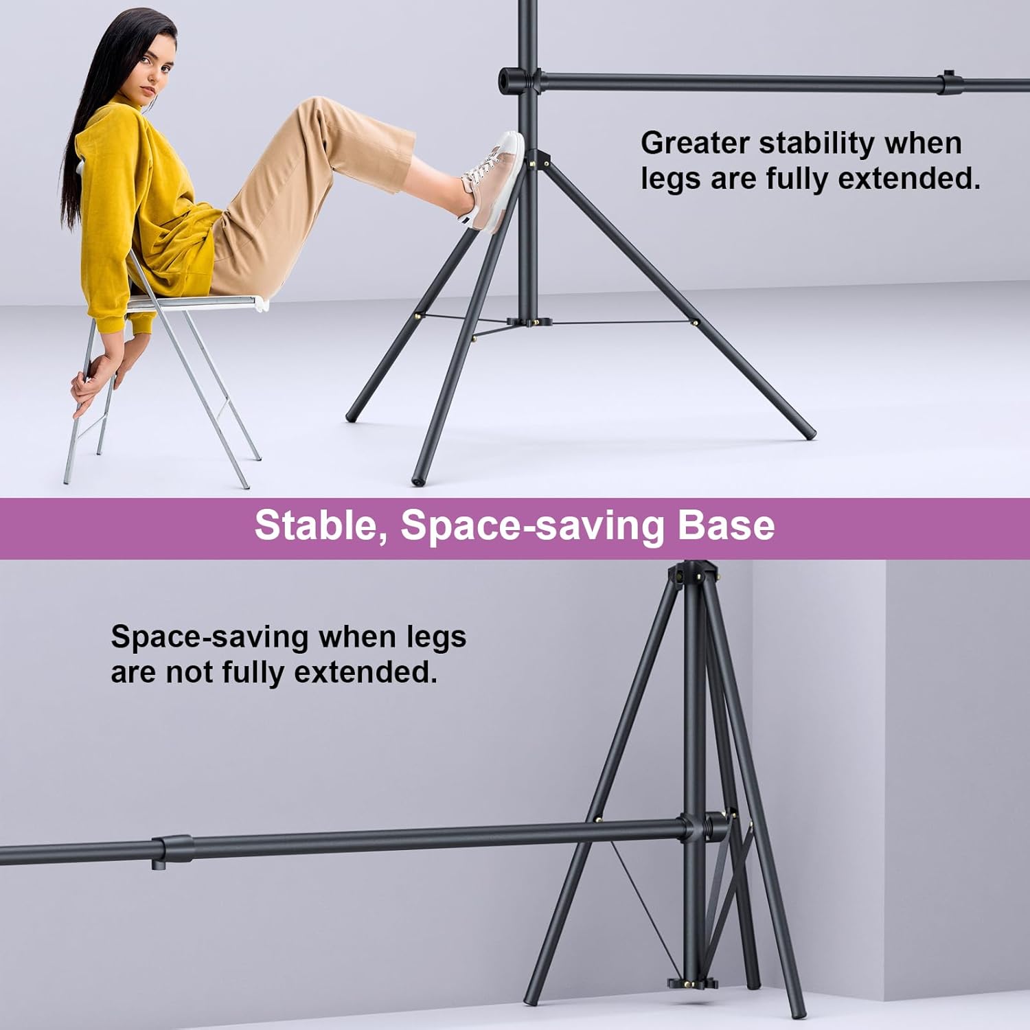 LINCO Lincostore Backdrop Stand 10x7ft or 8.5x8.5ft Adjustable Photo Back Drop Holder Step and Repeat Stand with 2 Crossbar for Parties Wedding Trade Show Booth Banner Photography Background AM313