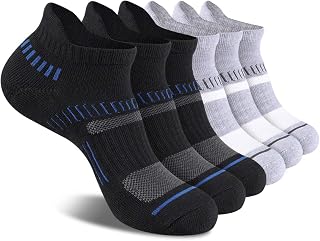 Mens Ankle Socks Athletic Cushioned Breathable Low Cut Tab With Arch Support-6Pairs