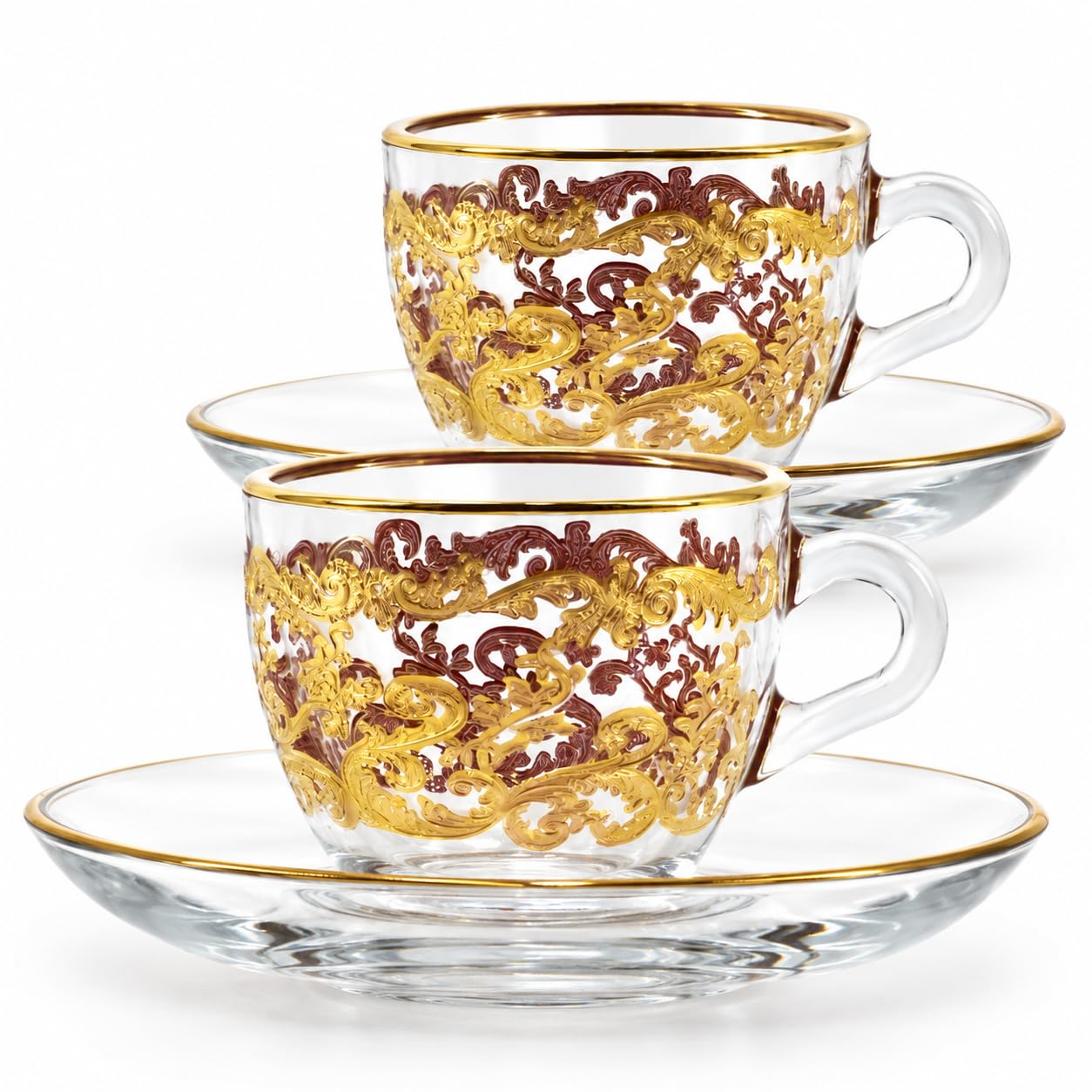 Espressotassen mit Untertasse 90 ml, 2er Set