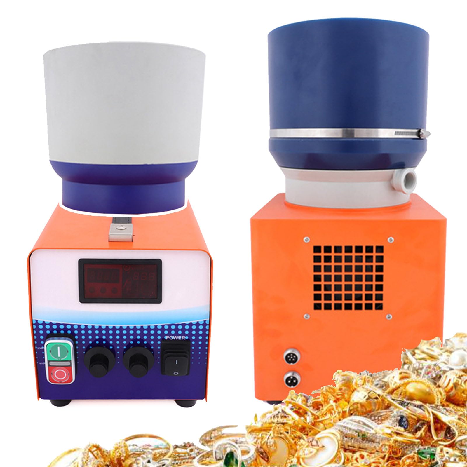 LYDZUSDP Professional Metal Sanding Finisher,Jewelry Polisher,Wet Dry 2 in 1 Tumbler Grinding Polishing Cleaning for Polishing/Chamfering/Trimming/Descaling