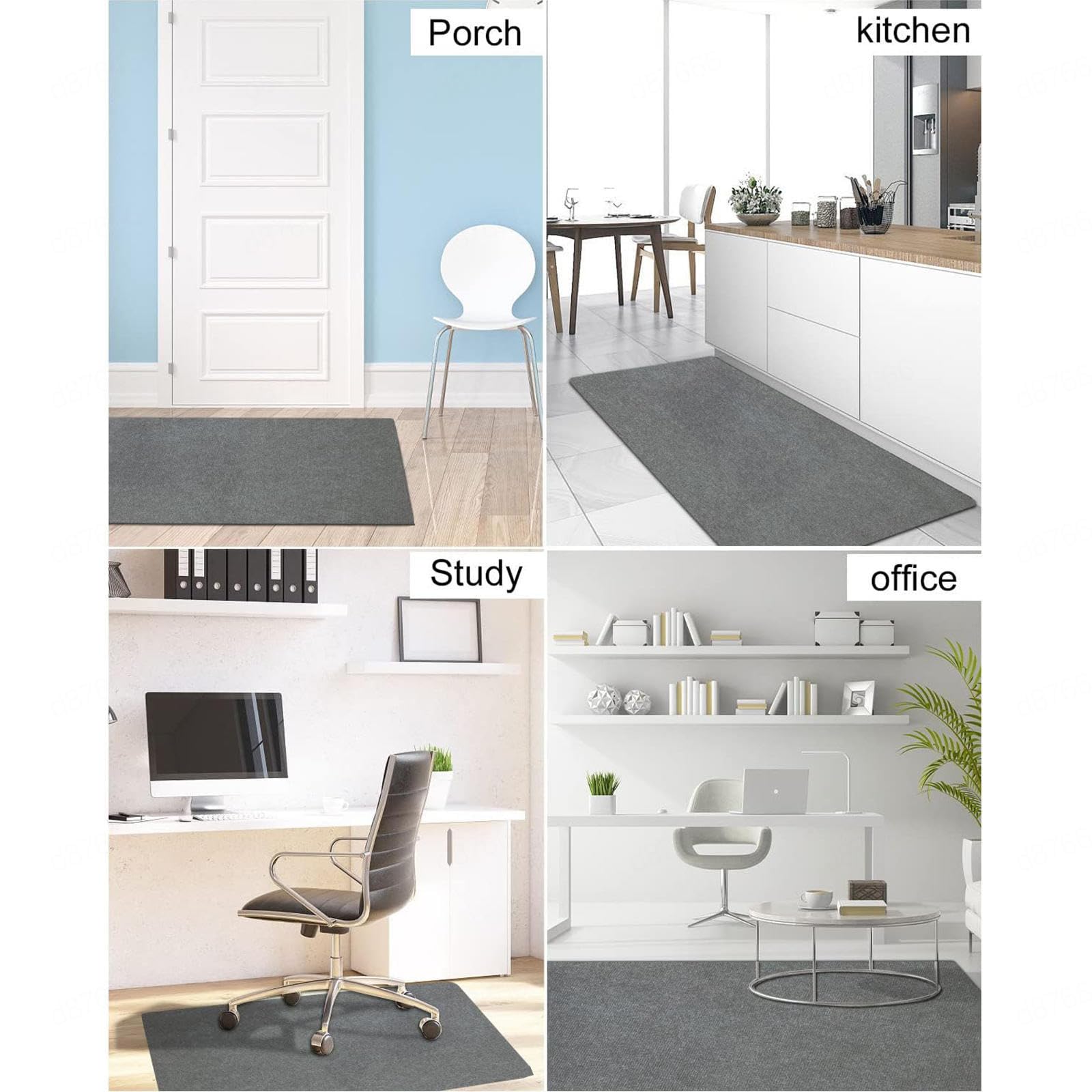Tapis Bureau Sol Revêtement antidérapant,Matériau Résistant, Tapis Gaming Sol Tapis Chaise Protège Les Sols, pour Gaming et Le Travail,Gray-120×150cm