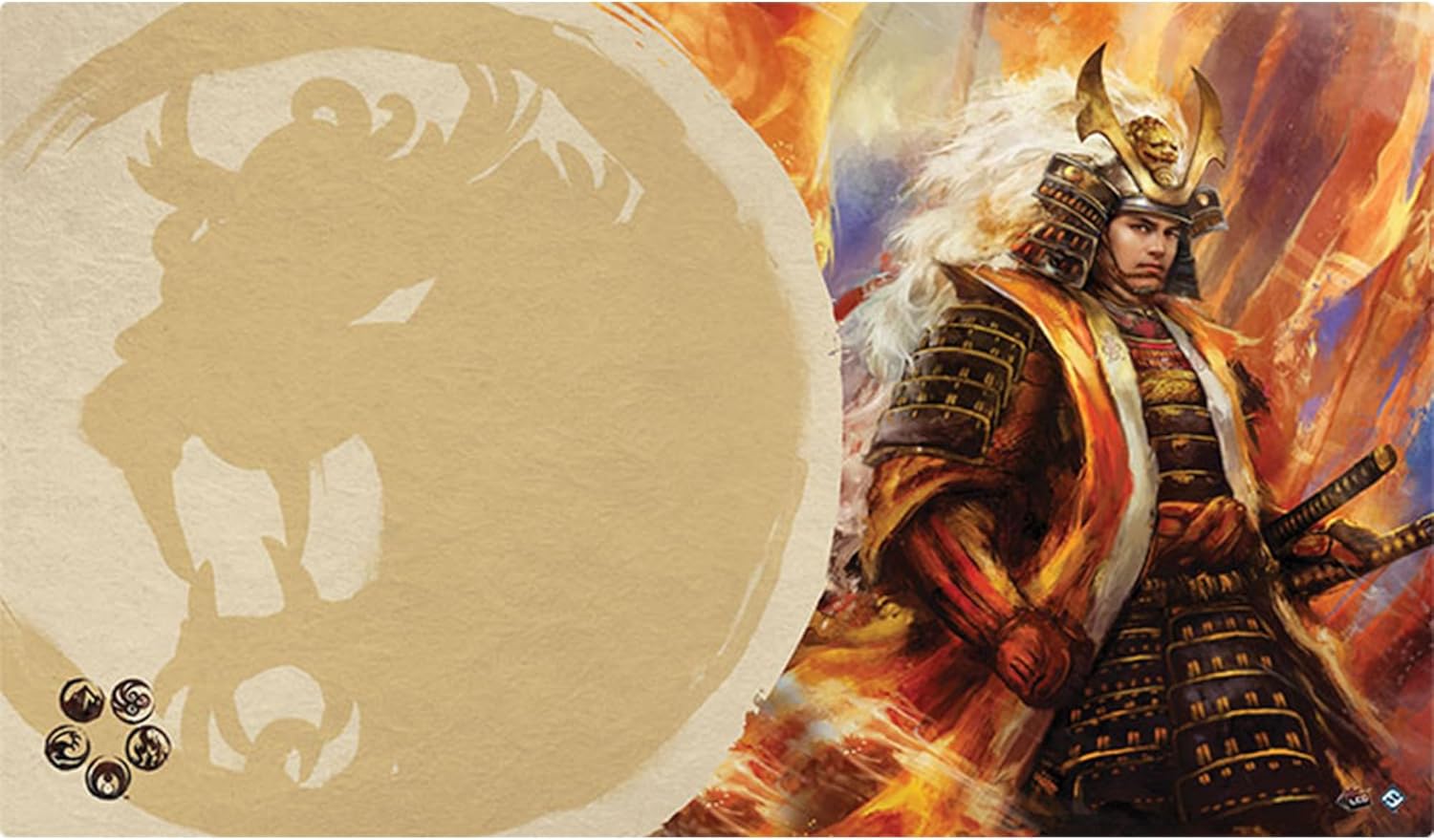 Fantasy Flight Games Legend of The Five Rings: The Card Game Right Hand of The Emperor PLAYMAT - Premium Slip-Resistant 24" x 14" Rubber Mat Card Game Protection, Made