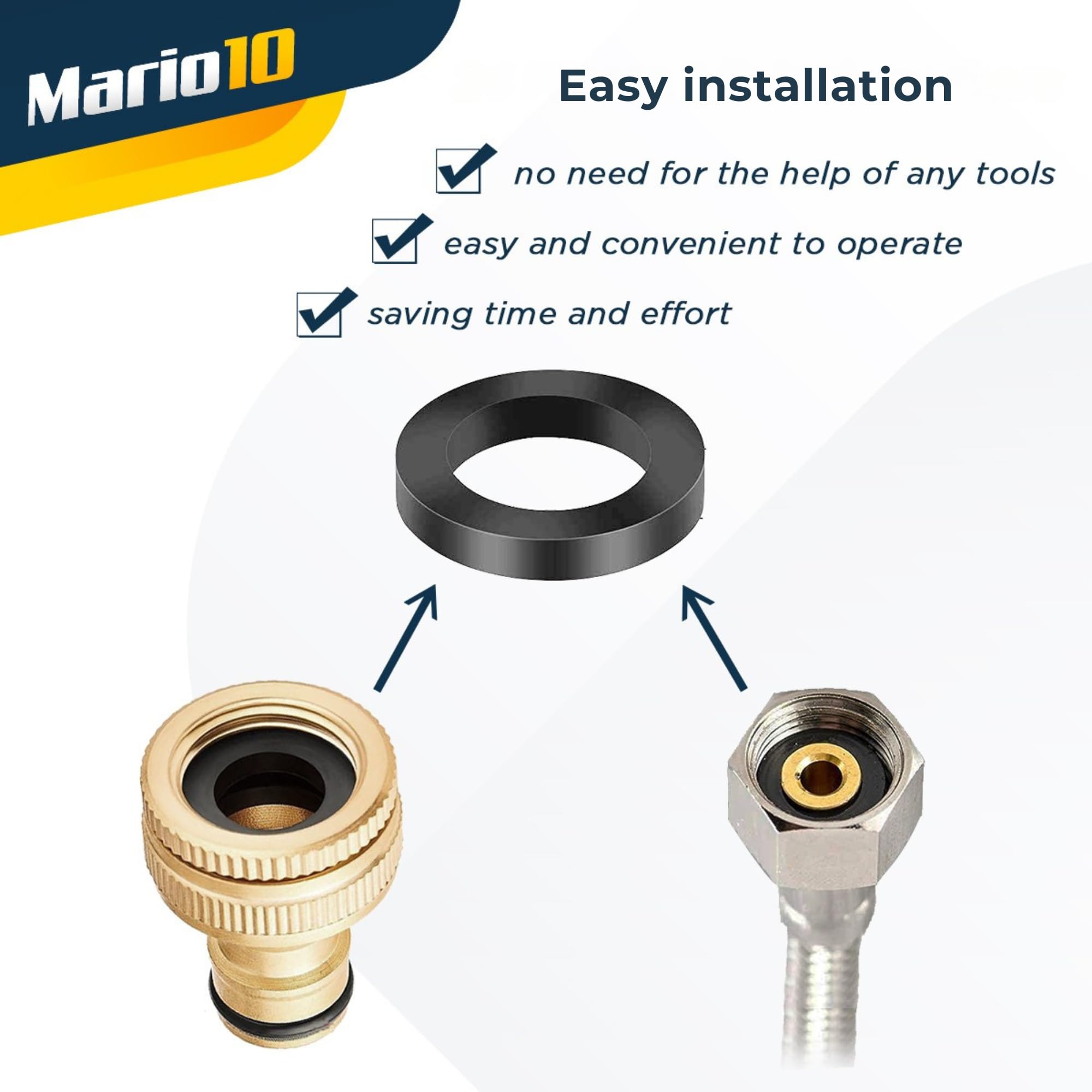 Mario10 24-Piece Rubber Hose Washer Set, 1/2", 3/4" - Image 4
