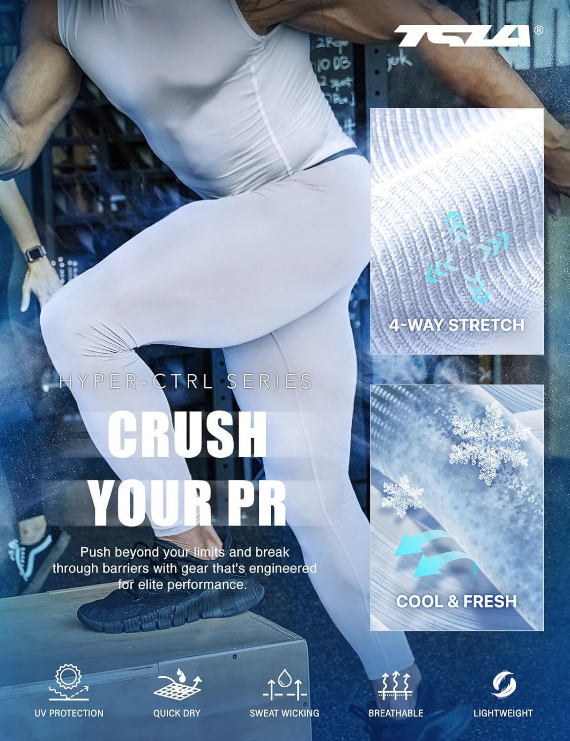 TSLA Men's Compression Pants - Cool Dry Athletic Sports Workout Running Tights Leggings Baselayer - Image 7