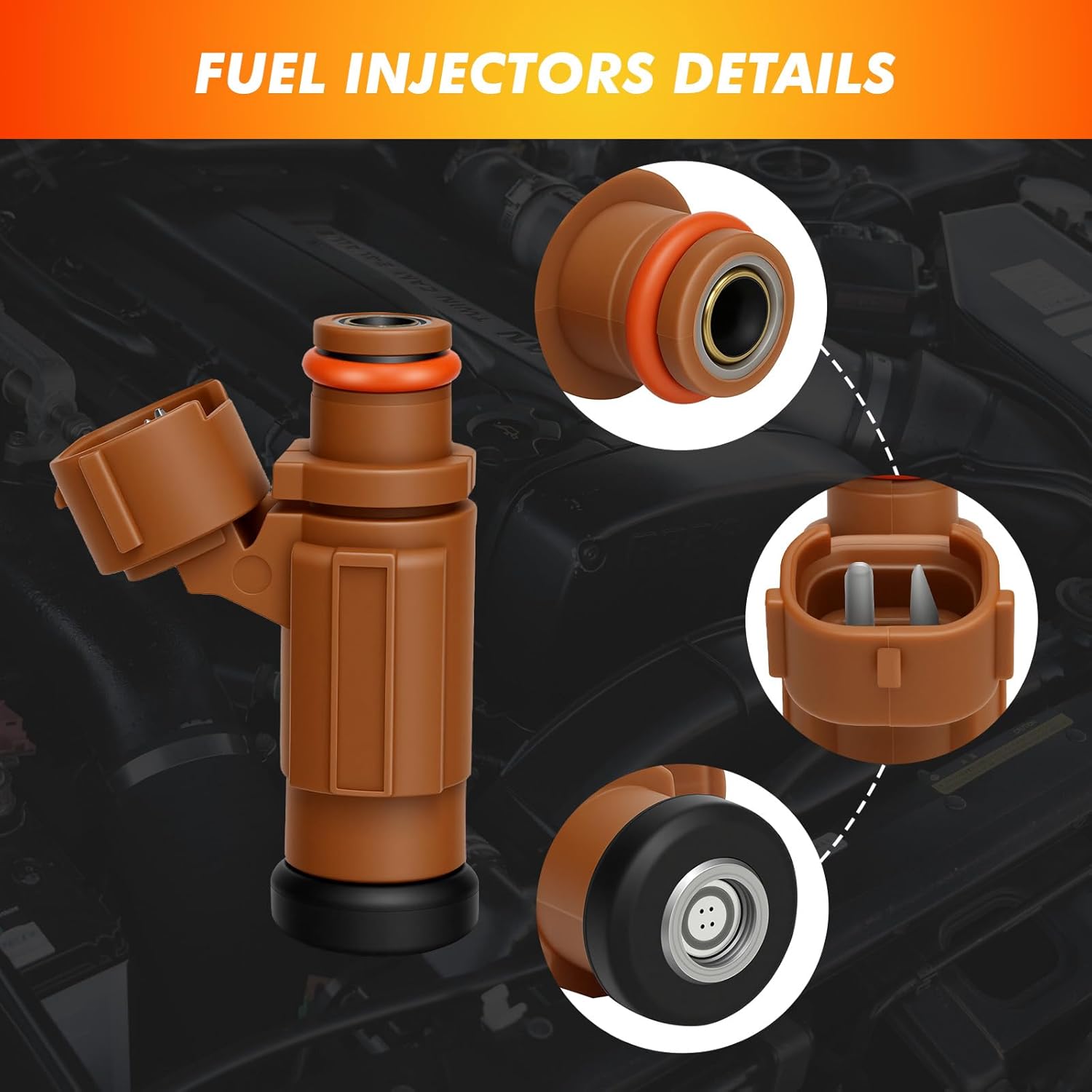 2004-2018 4Pcs Fuel Injectors Compatible for Suzuki Outboard DF150 175 200 225 250 300HP Replace 15710-96J00 1571096J00