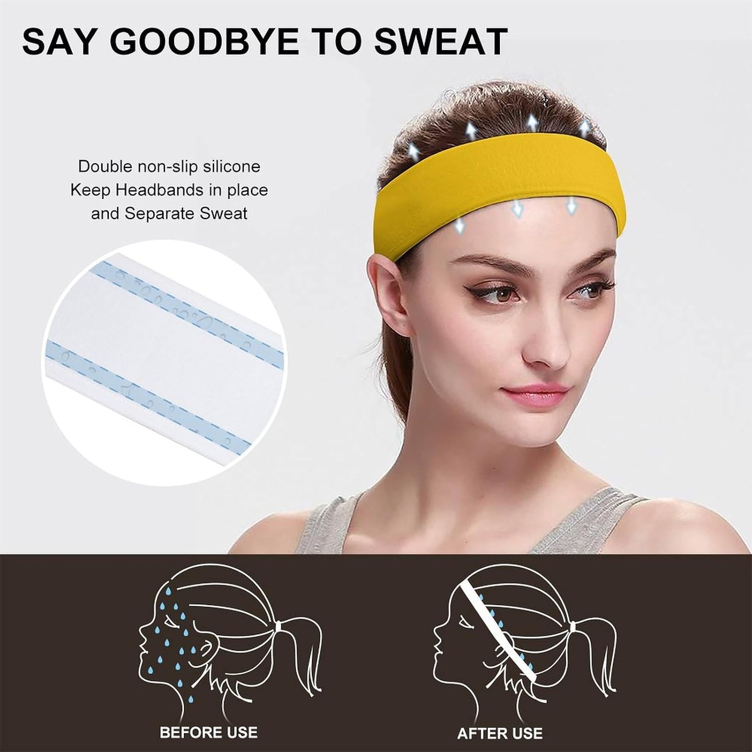 Fashion Milk Duck Yellow Headband for Men Women Sweat Absorbing Head Band Soft Sports Sweatband for Tennis Basketball Running Gym Yoga Working Out Travel