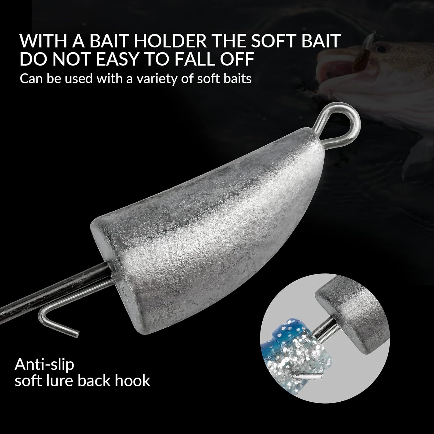 THKFISH Weedless Swimbait Jig Heads for Bass Fishing, Weighted Texas Rig Hook Fishing Hooks Saltwater Freshwater 1/8 oz, 1/6 oz, 1/4 oz, 3/8 oz, 1/2 oz,3/4 oz image 2
