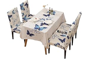 Elevate Your Dining Experience with Our 5-Piece Tablecloth and Chair Cover Set