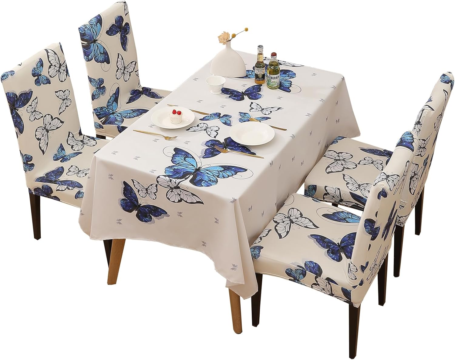 EcoAncheng Waterproof Tablecloth Dining Chair Covers,55x70