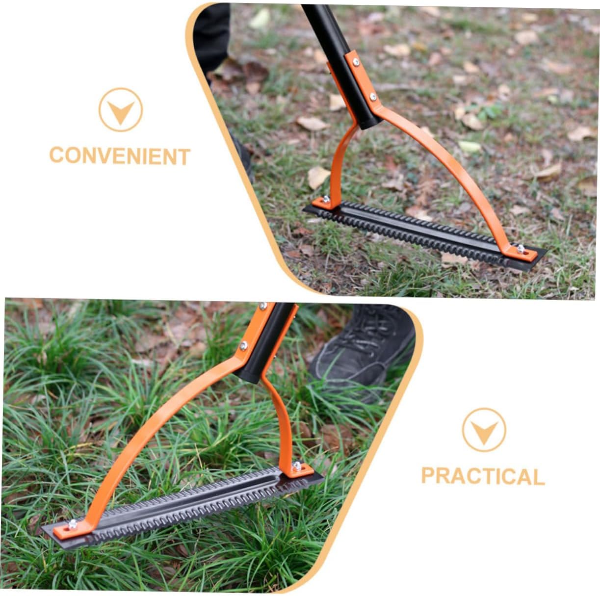 ibasenice -Handled Manual Grass Cutter Serrated Double-Edged Blades for Efficient Trimming Garden Maintenance for Heavy Use