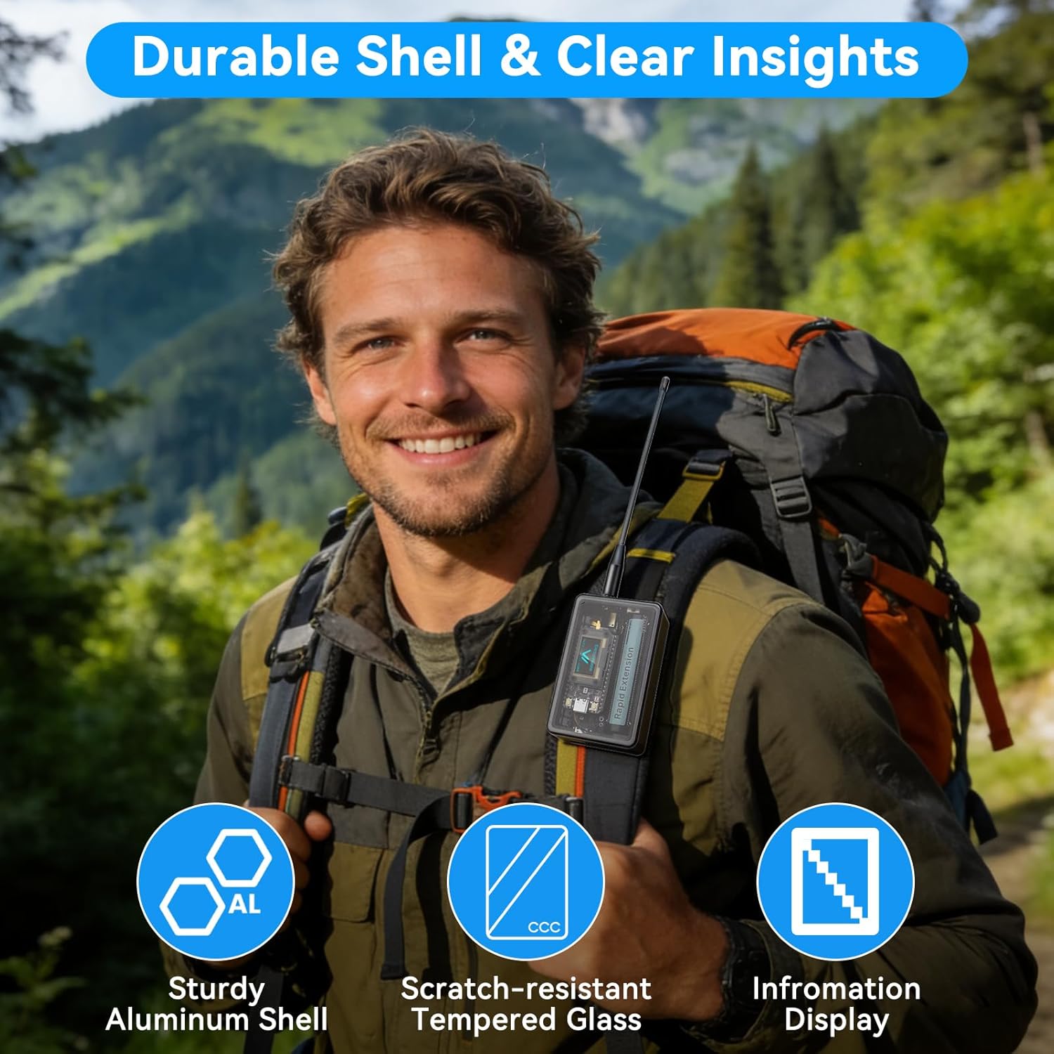 ESP32 LoRa V4 Expansion kit, Including Housing, Glass Panel, Expansion Board, Whip Antenna, L76K GNSS Module, Sensors, Buzzer Supports WiFi Bluetooth 915MHz LoRa for Meshtastic