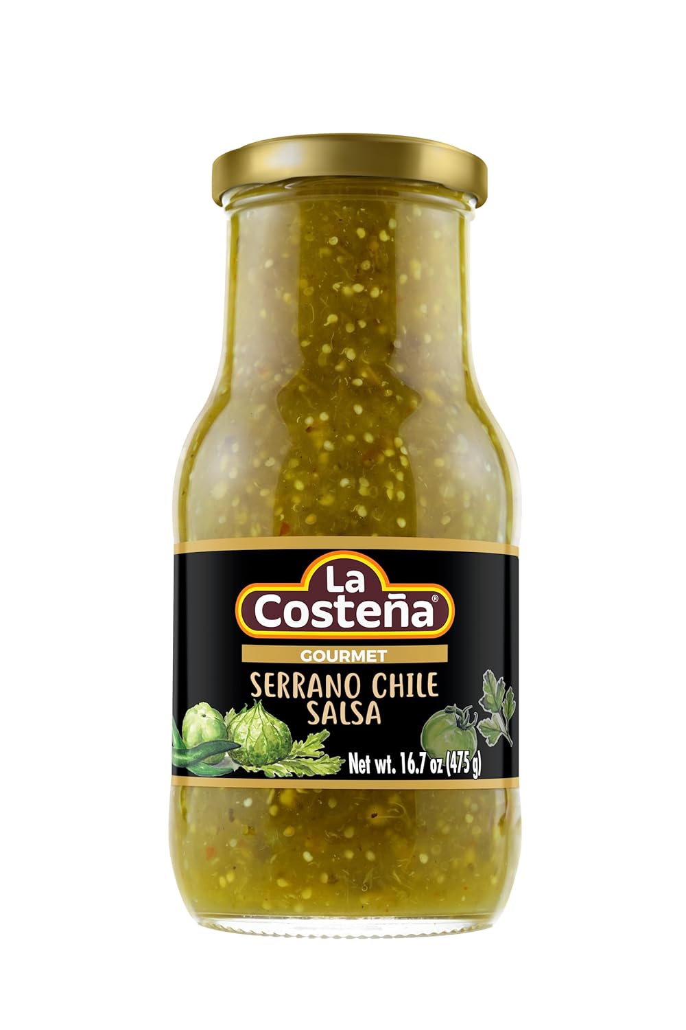 Salsa La Costeña Gourmet Chile Serrano 16.7 Oz