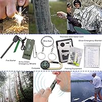 Vista 4 de Monoki First Aid Kit Survival Kit, 241Pcs Upgraded Outdoor Emergency Survival Kit Gear - Safety First Aid Kit for Home Office Car Boat Camping Hiking