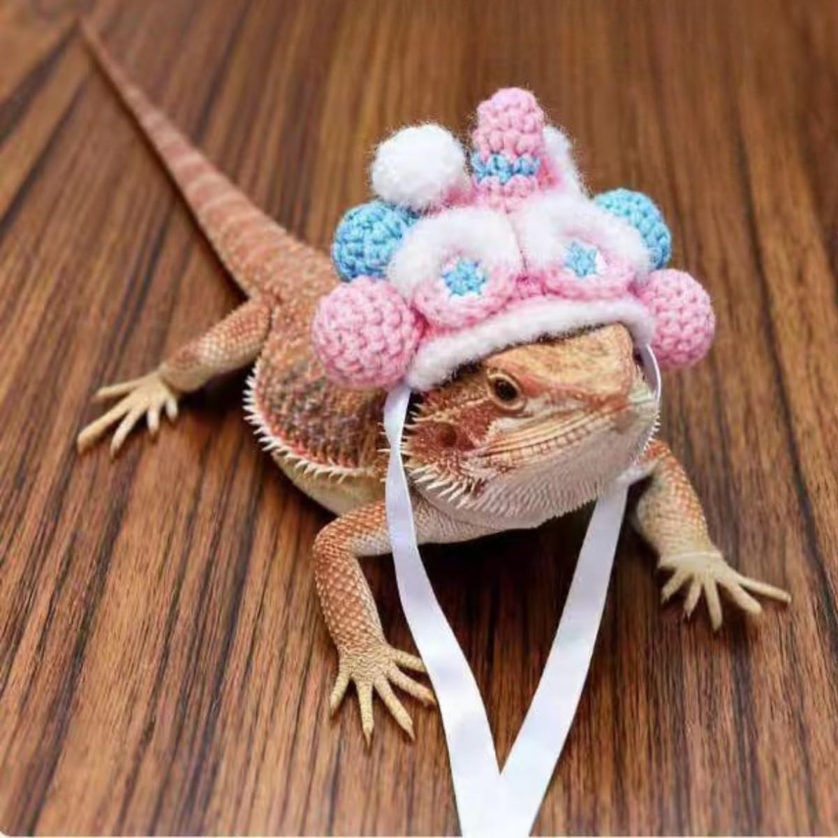10PCS Lizard Hats Mini Cute Knitted Hats for Snakes Small Animal Holiday Party Costume Accessories for Lizards, Bearded Dragons, Hamsters, Parrots and Other Small Pets