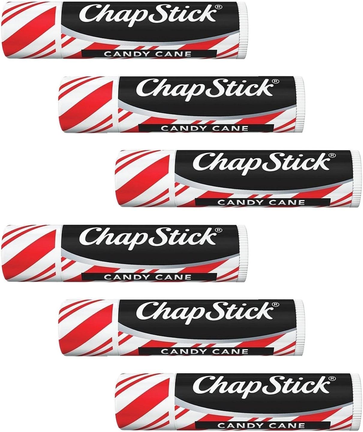 Chapstick Candy Cane Lip Balms, Peppermint, 0.15 Ounce (Pack of 6)