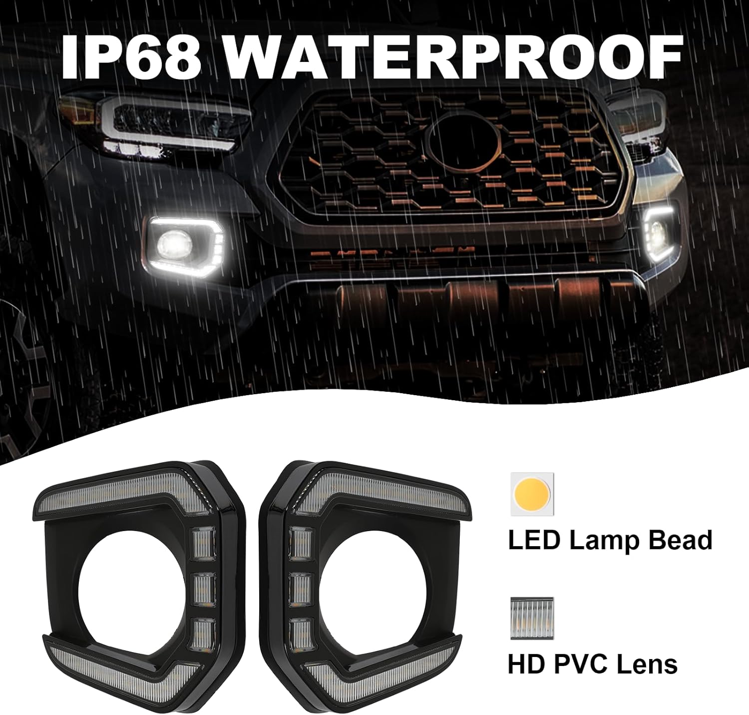 LED Fog Lamps For Toyota Tacoma 2016 207 2018 2019 2020 2021 2022 2023 Turn Signal Lights DRL Tacoma Daytime Running Lights Fog light Lamps Assembly