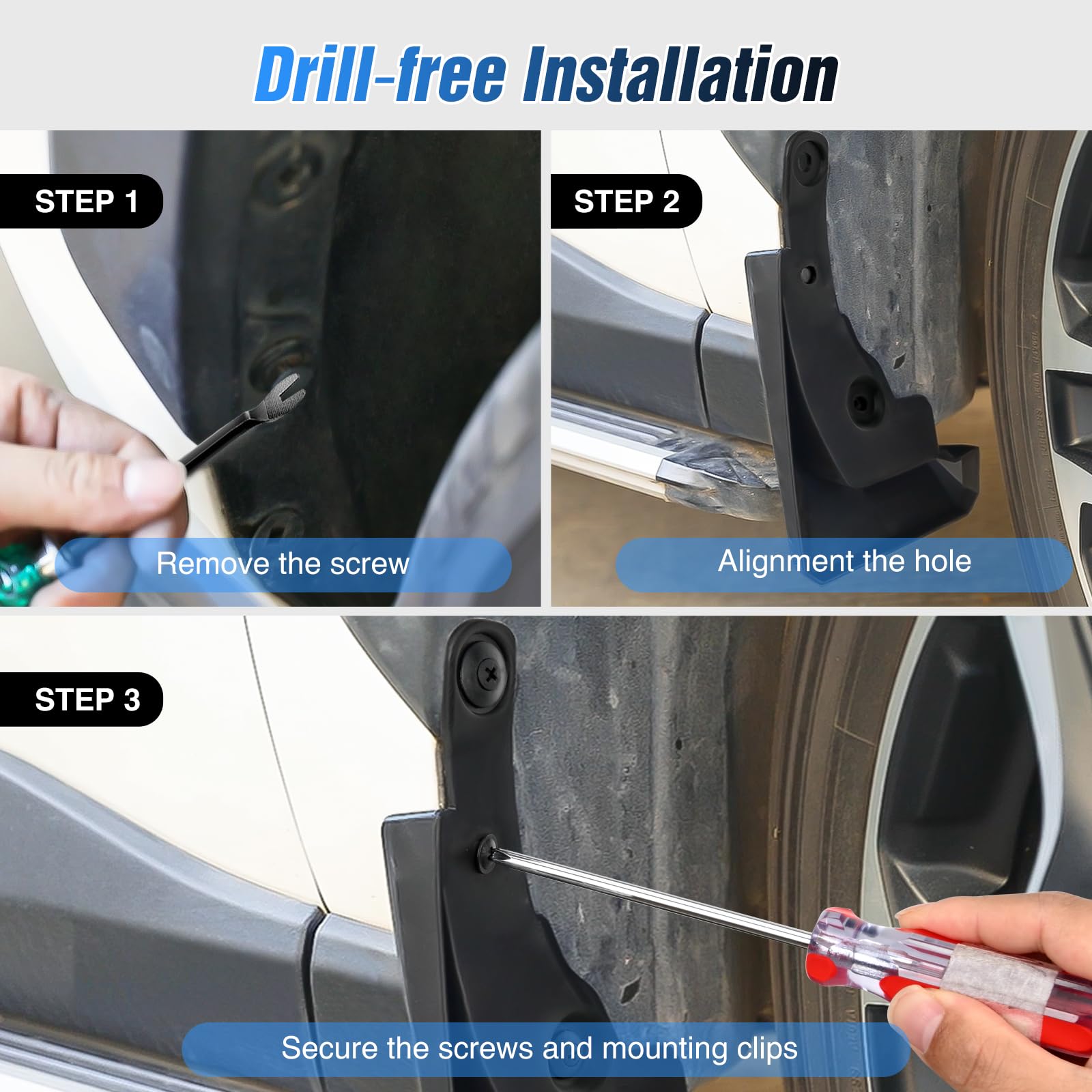 Nilight Paraspruzzi per Toyota RAV4 2019 2020 2021 2022 2023 2024 2025, senza foratura di precisione accessori esterni protezione antispruzzo resistente, set anteriore e posteriore