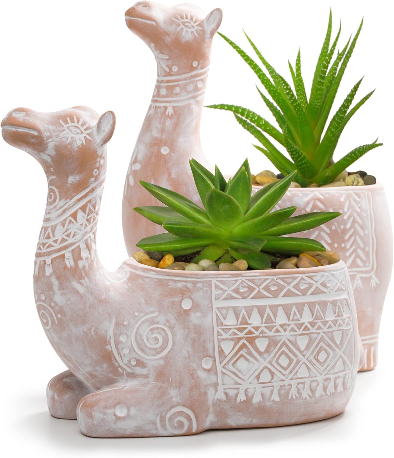 Large Camel Succulent Planters Pots - 9 + 7 inch Sitting and Standing Animal Shaped Terracotta Ceramic Planter Set for Indoor Plants Cactus Houseplants Clay Pot Home Decor : Patio, Lawn & Garden